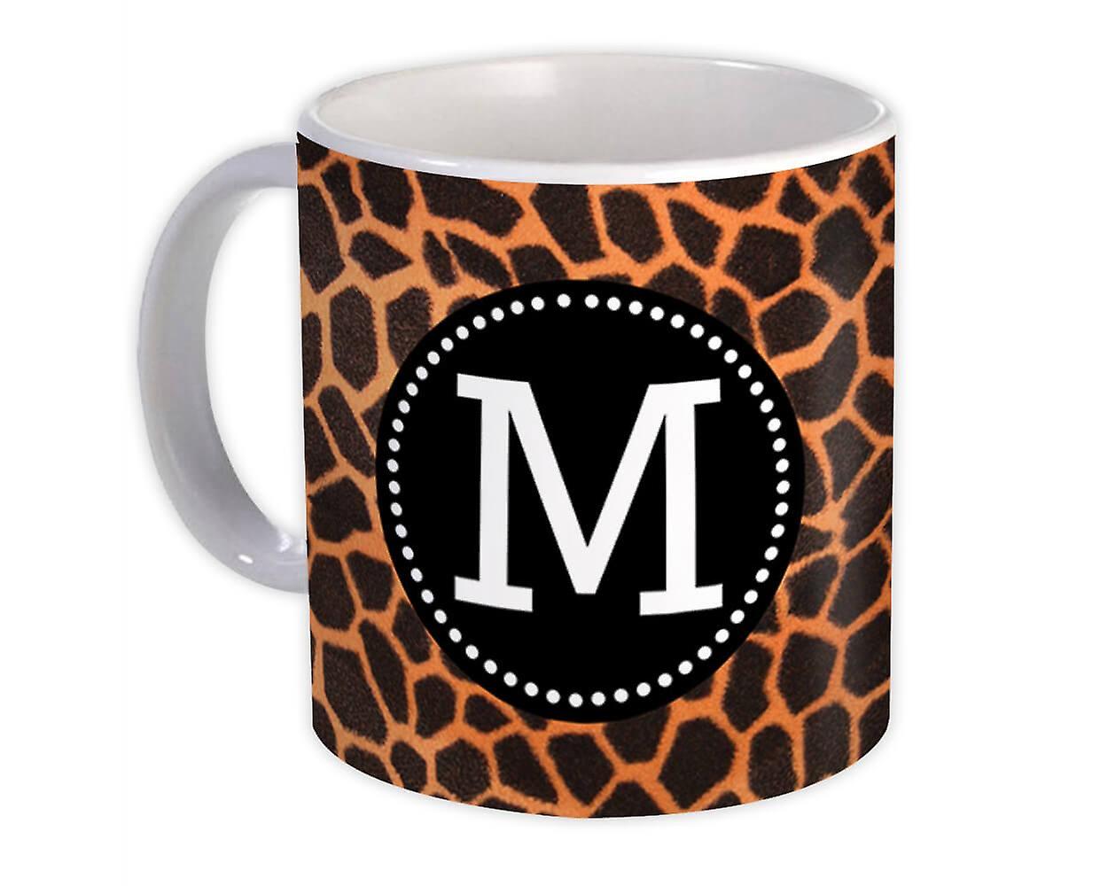 Gift Mug: Monogram Letter M Giraffe