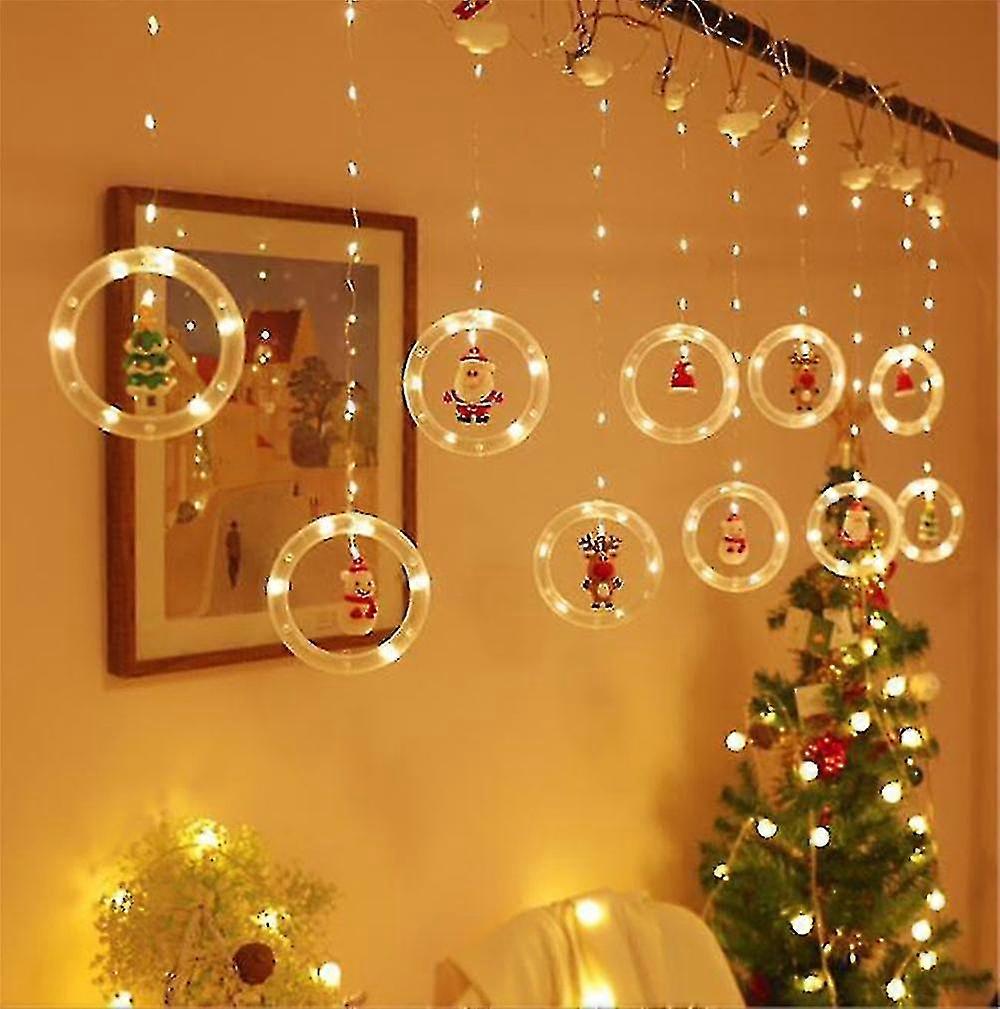 Christmas Lights String Santa Claus Curtain Lights Led Lantern Room Window Decoration