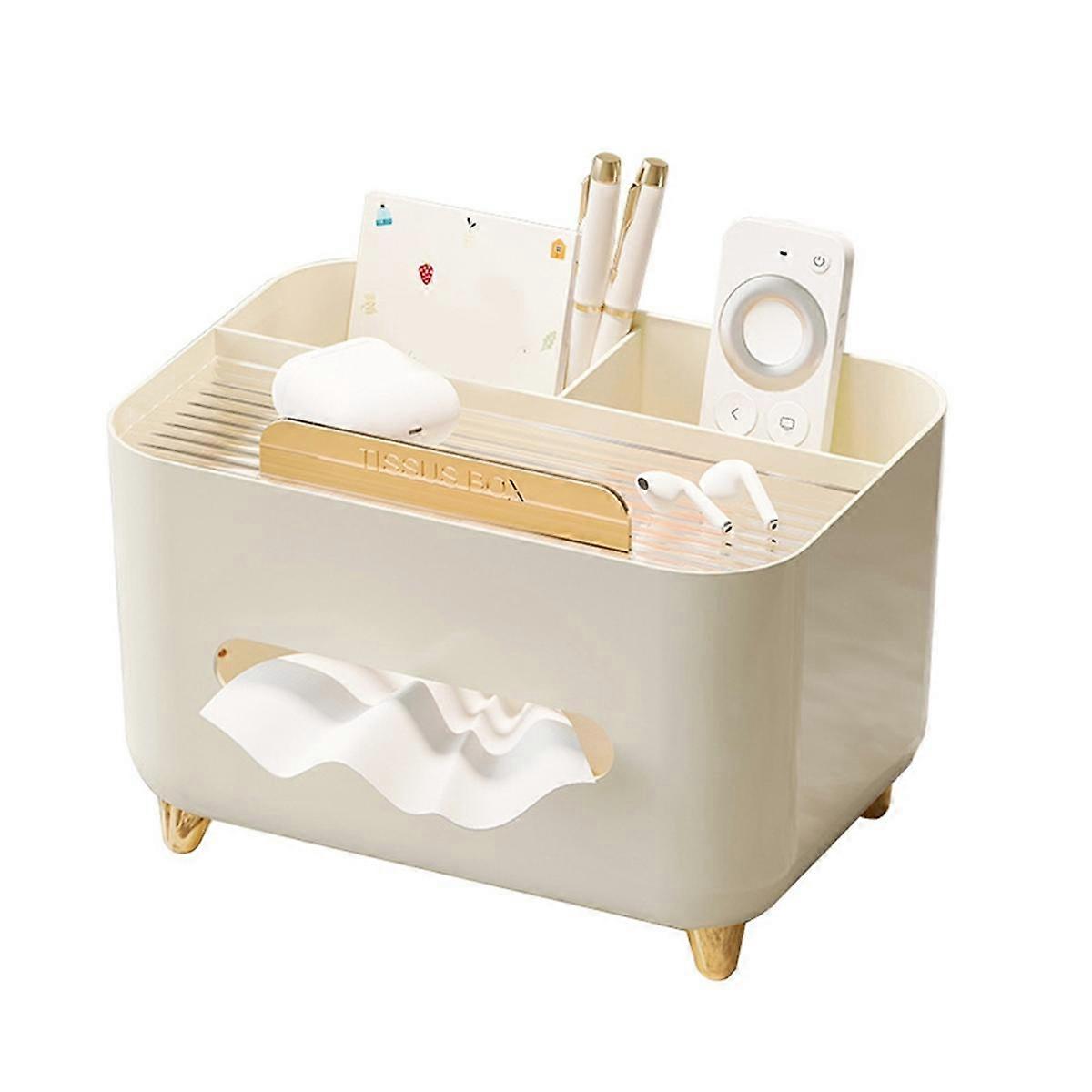 Tissue Storage Box, Multifunctional Tissue Box Holder, Modern Tissue Dispenser, Tissue Cover Nightstand Organizer,C