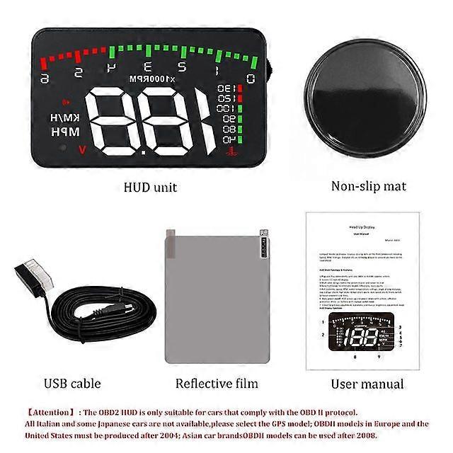 Auto Hud Display Car Projector Alarm OBD2 Head Up Display Speedometer Windshield Electronic Accessories 3.5 Inch Head Up Display