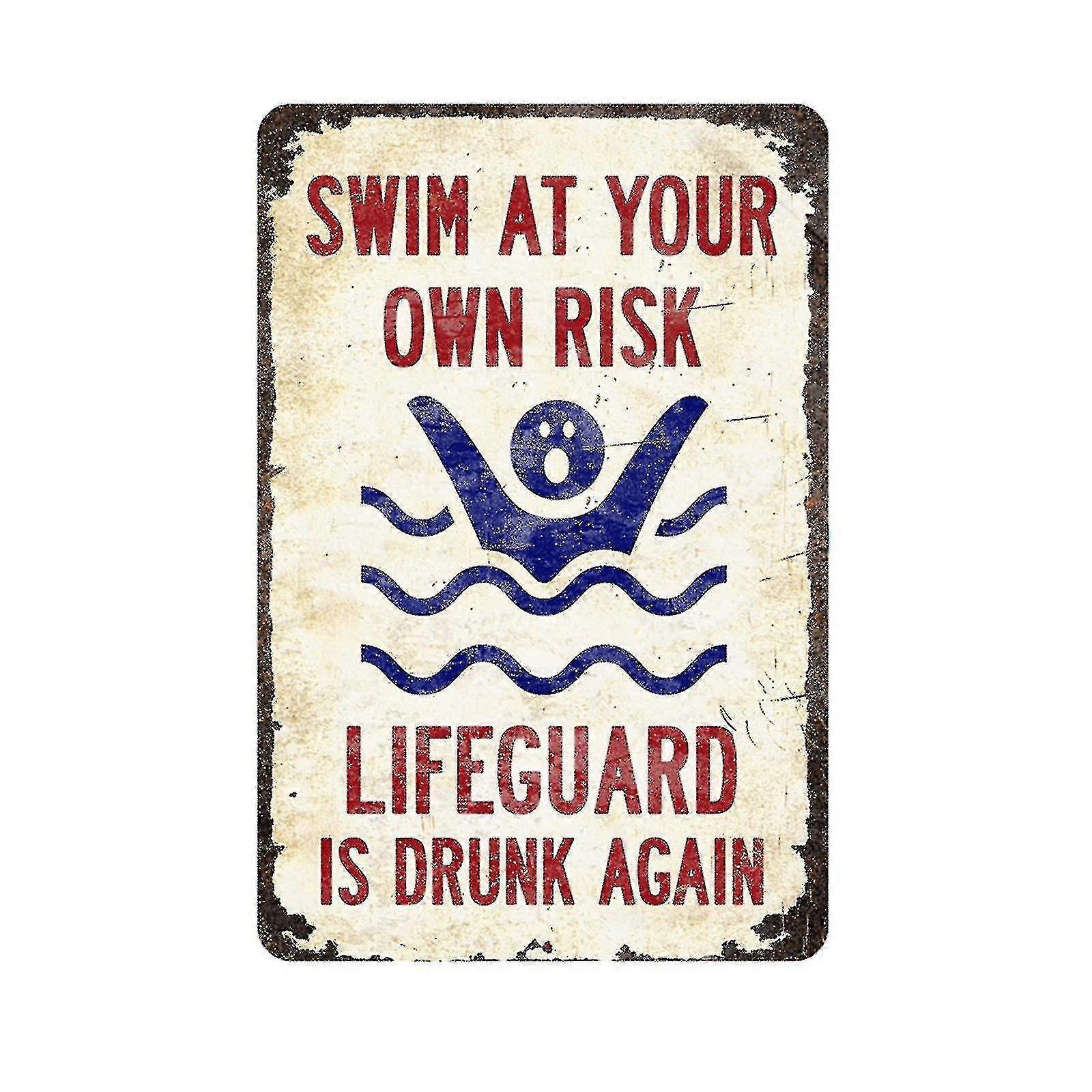 装飾的なスイミングプールのルールは、スイミングプールの装飾的な金属サインに署名します