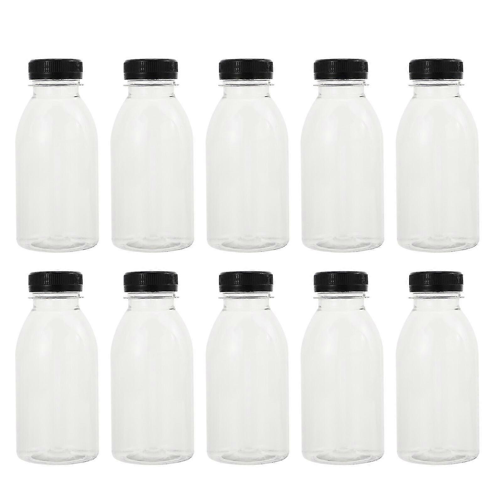 10pcs 300ml Juice Storage Bottles Milk Bottles Transparent Beverage Bottles