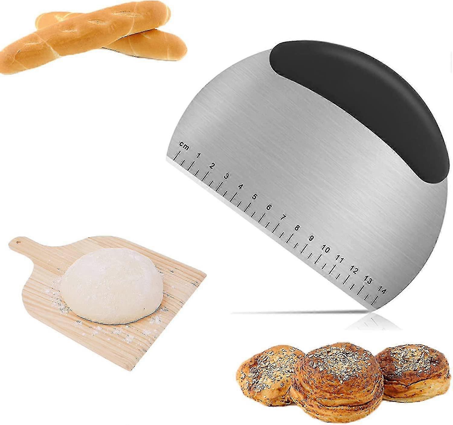 Rustfrit stål skraber med skala Multi-purpose dejskærer skraber skærer til skæring af brøddej Bedste gave