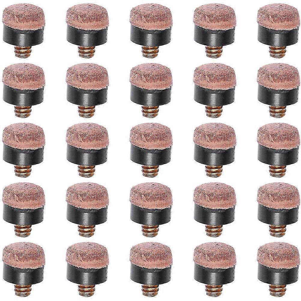 25Pcs Pool Cue Tips Leather Billiard Cue Tips Screw On Pool Cue Tips Replacement Cue Tips