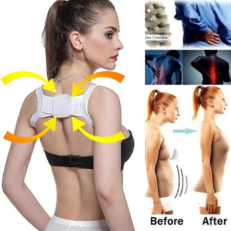 2PCS Back Posture Corrector Corset Adjustable Unisex Back Brace Support Clavicle Spine Back Shoulder Lumbar Posture Correction
