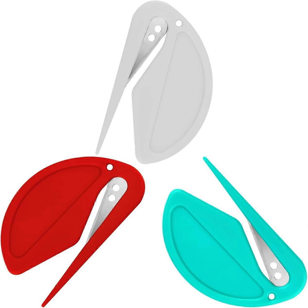 3pcs Desk Letter Openers, Plastic Envelope Opener Slitter Secure and Efficient Mail Opener Tool