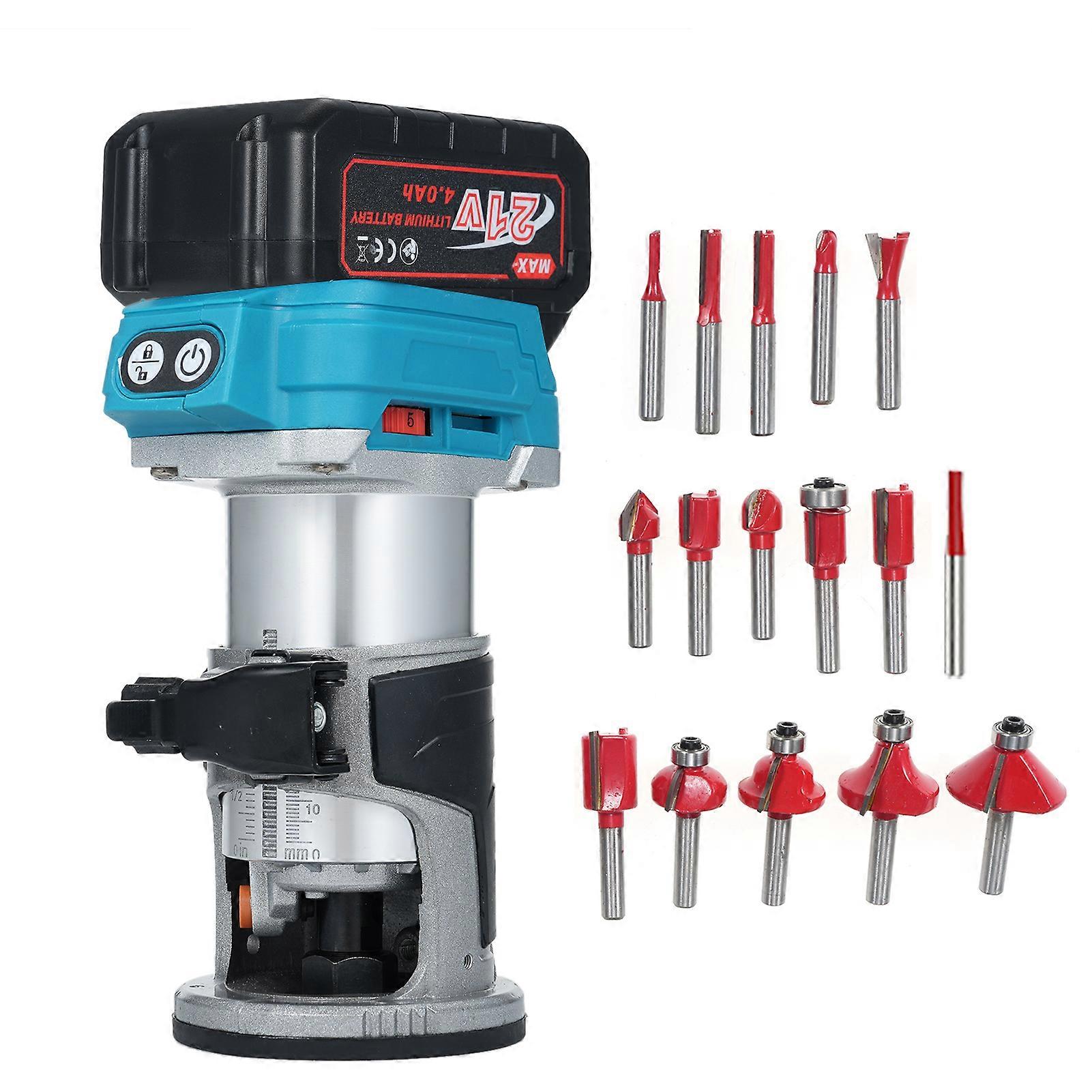 Kit de défonceuse portative en bois compact 21V 6 vitesses 4.0Ah 207x130x85mm