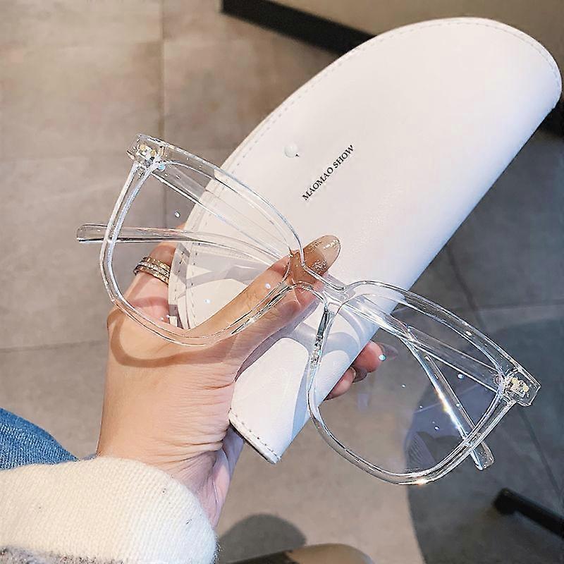 Fashion Vintage Oversized Anti Blue Light Glasses Office Computer Goggles Unisex Round Frame Anti Radiation Video Gaming Eyewear
