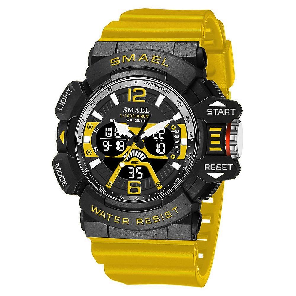 SMAEL Outdoor Sport Digital Watch for Men Stopwatch Double Movement Quartz Wristwatches Alarm LED Back Light Electronic Clock