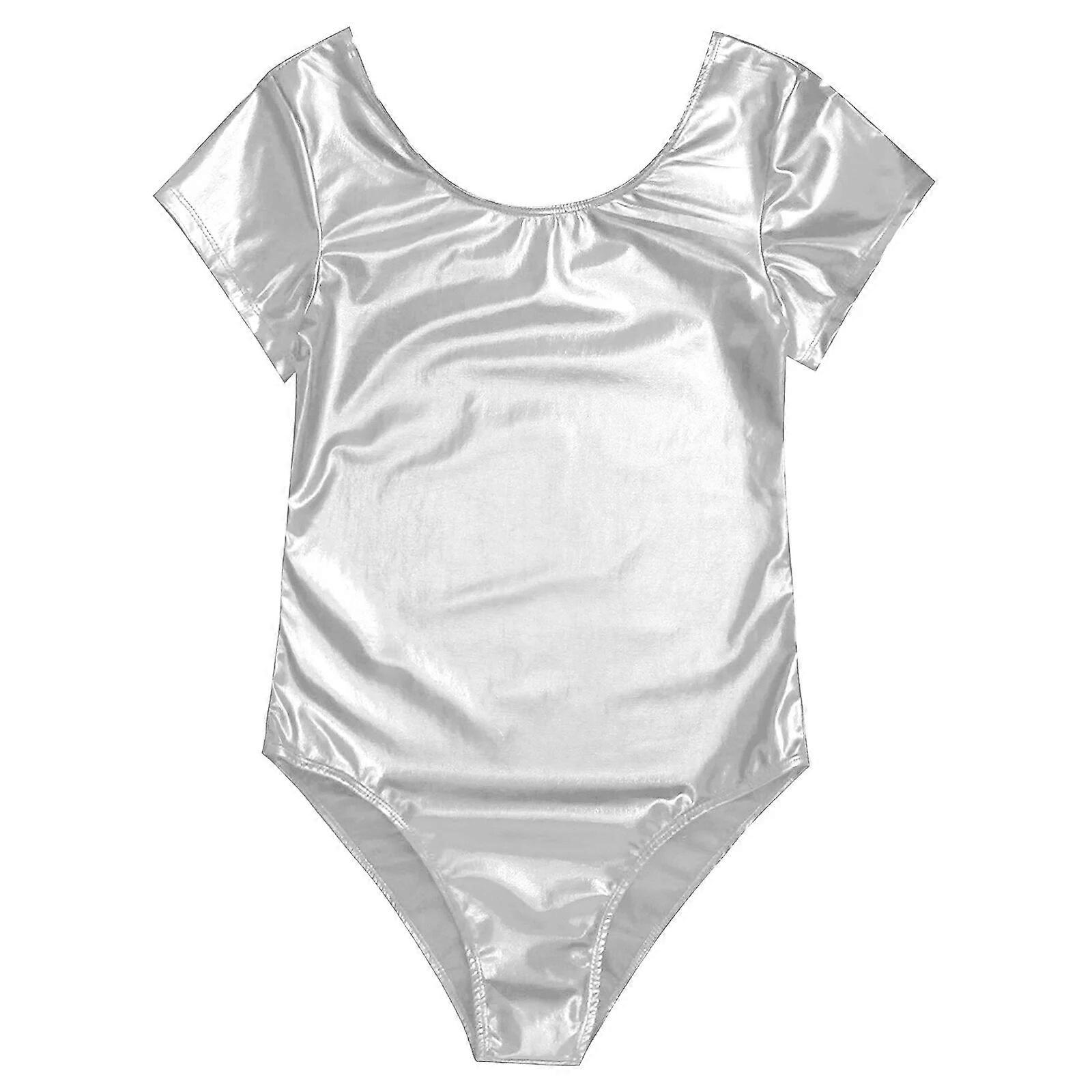 גברים התעמלות אוברול מראה רטוב פטנט עור בגד גוף Homme שרוולים קצרים כושר החלקה על הקרח בגדי גוף הופעה במועדון בגדי ריקוד