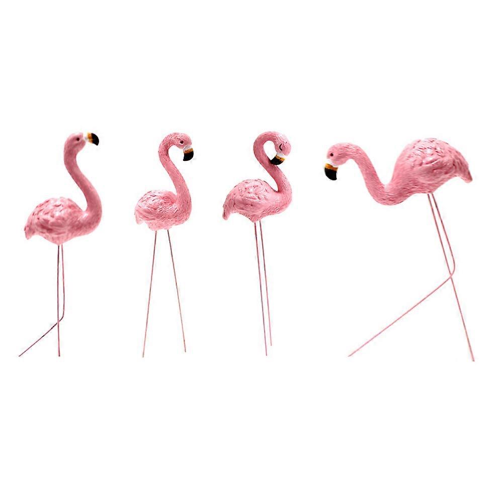 4 Pcs Desk Topper Garden Flamingo Decors Lawn Flamingo Flamingo Garden Sculpture Resin Flamingo Statue