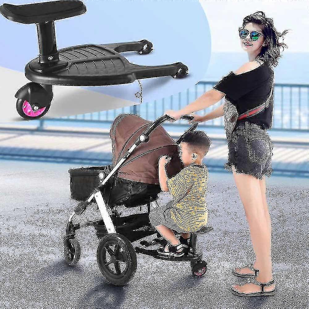 2-in-1 Stroller Kids Board Comfort Wheeled Board With Removable Seat, Glider Ride On Pedals