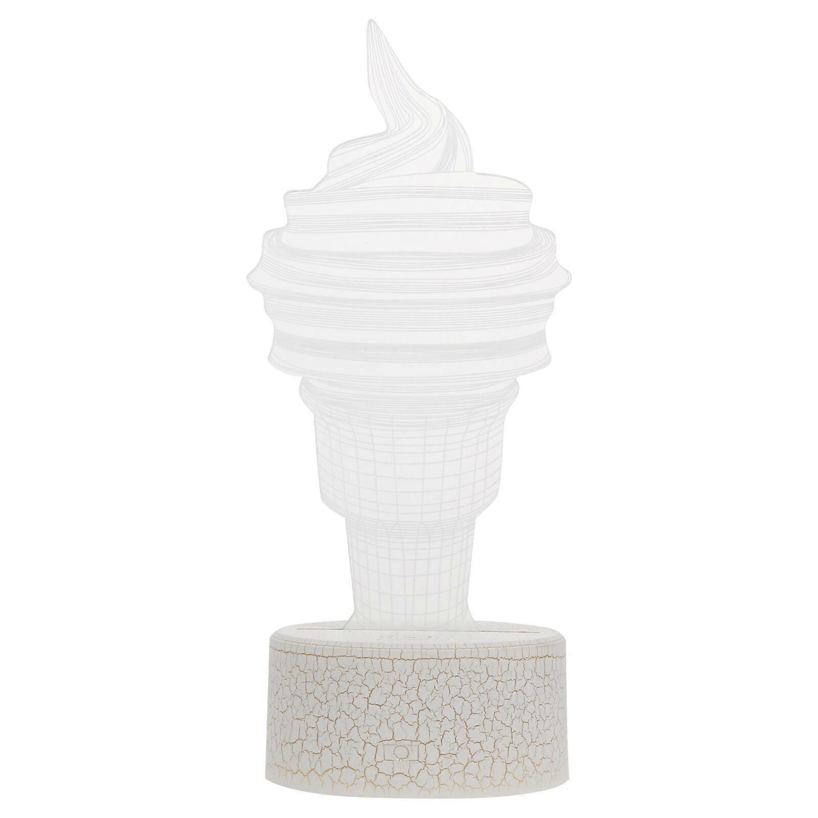 1 Set Ice Cream Shape Night Light 7 Color Changing 3D Lamp Touch Bedside Lamp