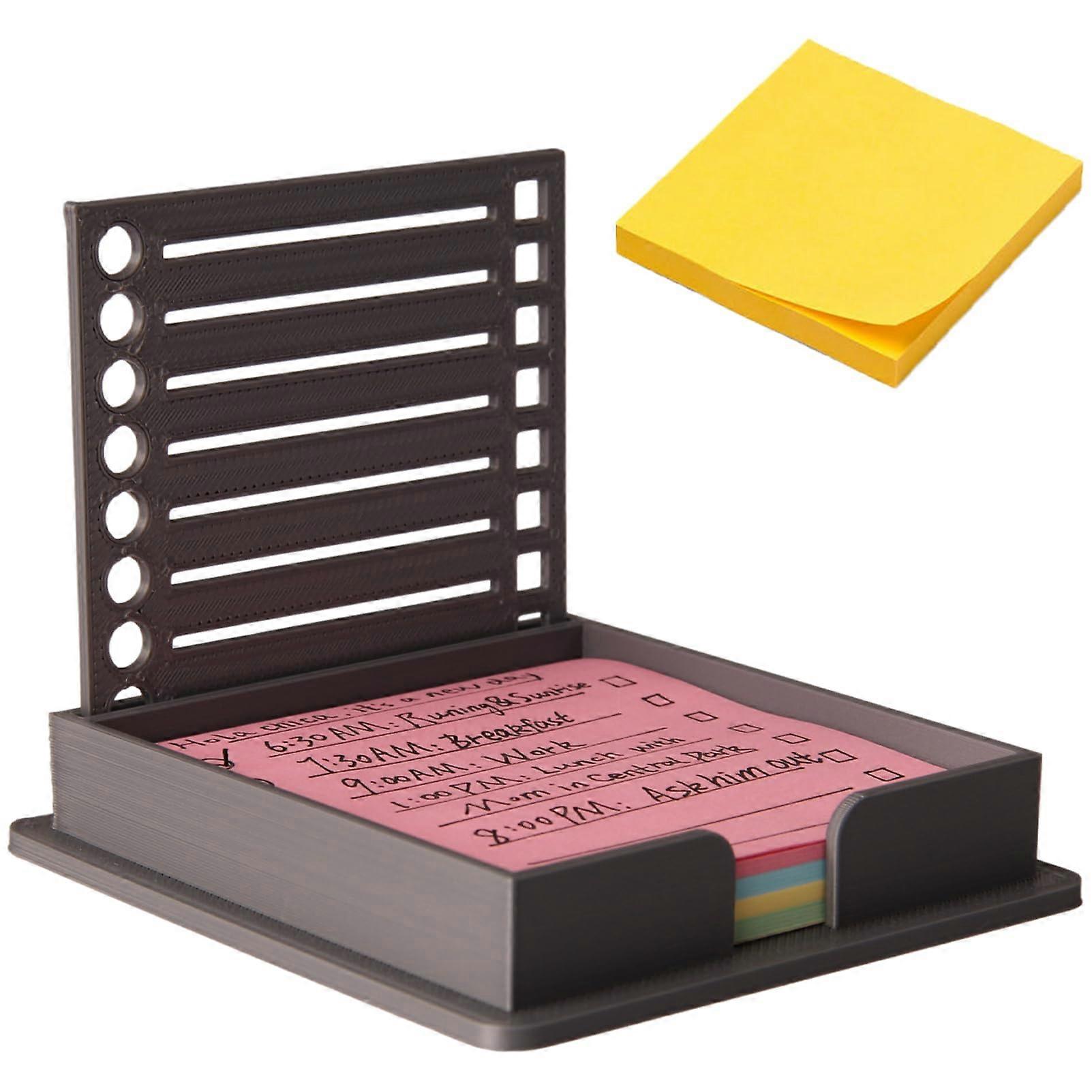 Grey Note Template, Sticky Note Holder with Stencil, Sticky Note Dispenser, Note Organizer for 3x3 Self-Sticky Note Pads(Sticky Notes Contain)