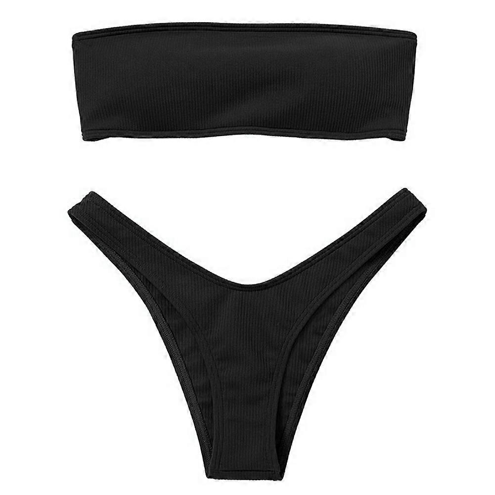 2023 Hot Solid Color Back Split Bikinit - Seksikkäät ja kestävät uimapuvut rannalle ja uima-altaalle (valkoinen, S)