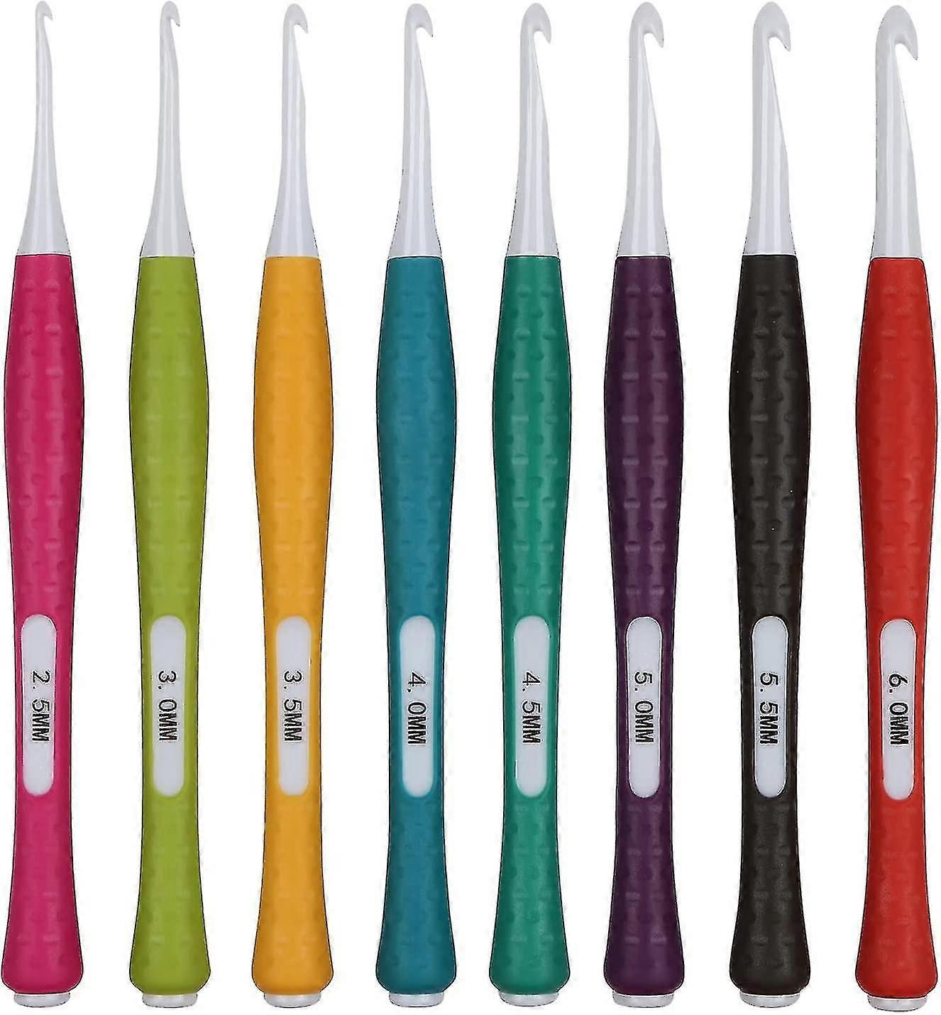 Ergonomic Crochet Hooks, Crochet Hooks Sets Soft Grip, Round Rubber Grip Inline