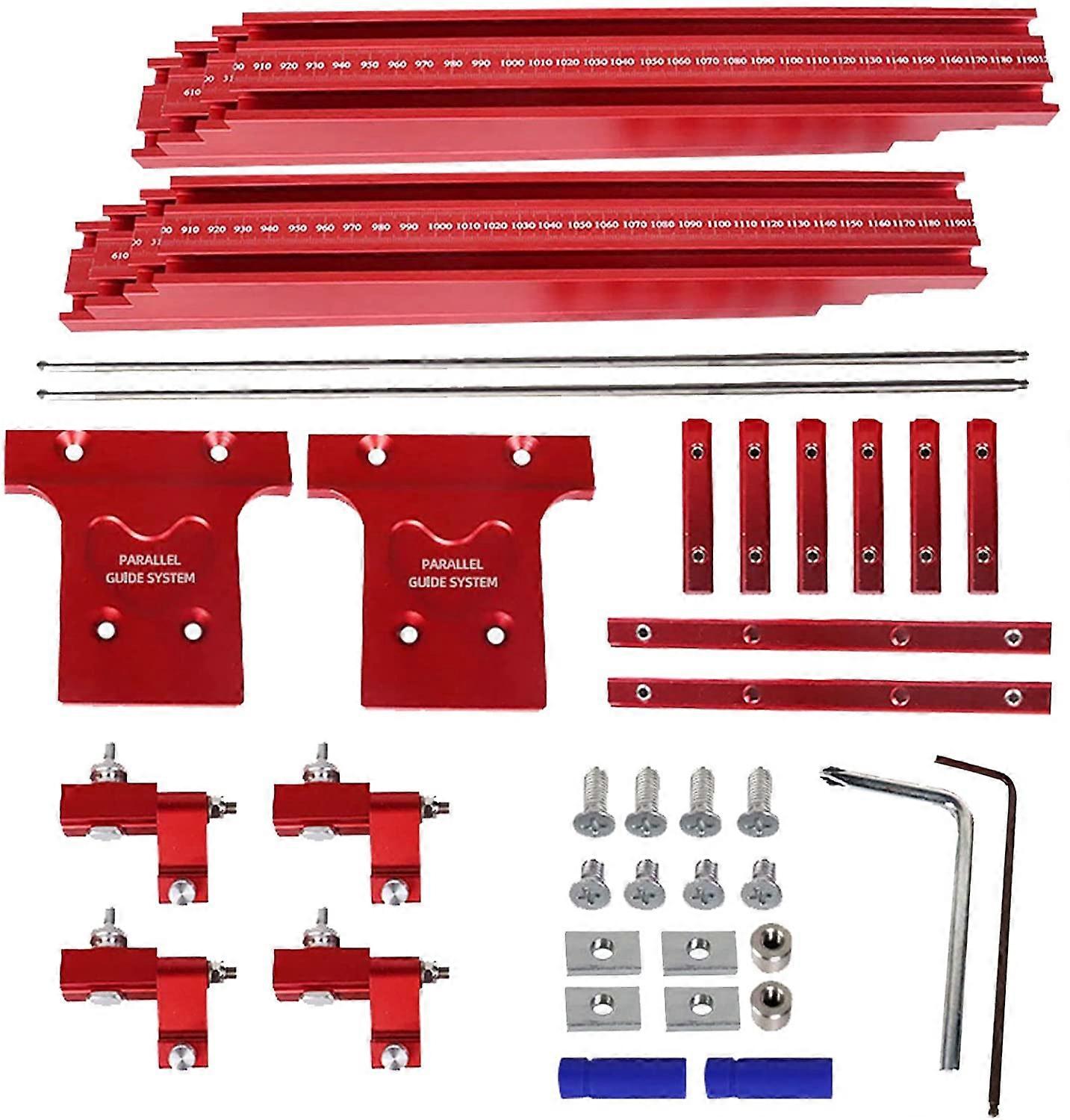 Parallel Rail Guide System, Aluminium Alloy Circular Saw Track Set Fixed Guide Rail Bracket Auxiliary Tools T-Slot T-Track Miter Track Jig Fixture Slo