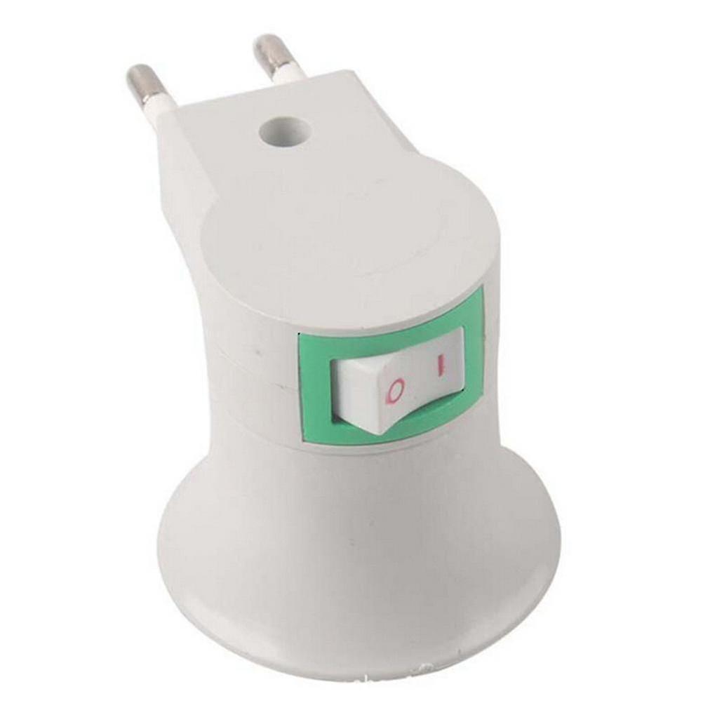 E27 Led Light Male Socket To Eu Type Plug Adapter Converter For Bulb Lamp