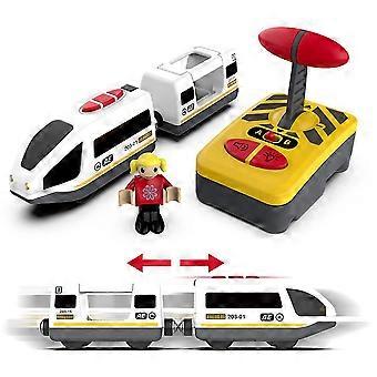 Wooden Train Set Accessories With Remote Control For Kids, Electric Train With Lights And Sounds, Christmas Birthday Gifts For Boys Girls