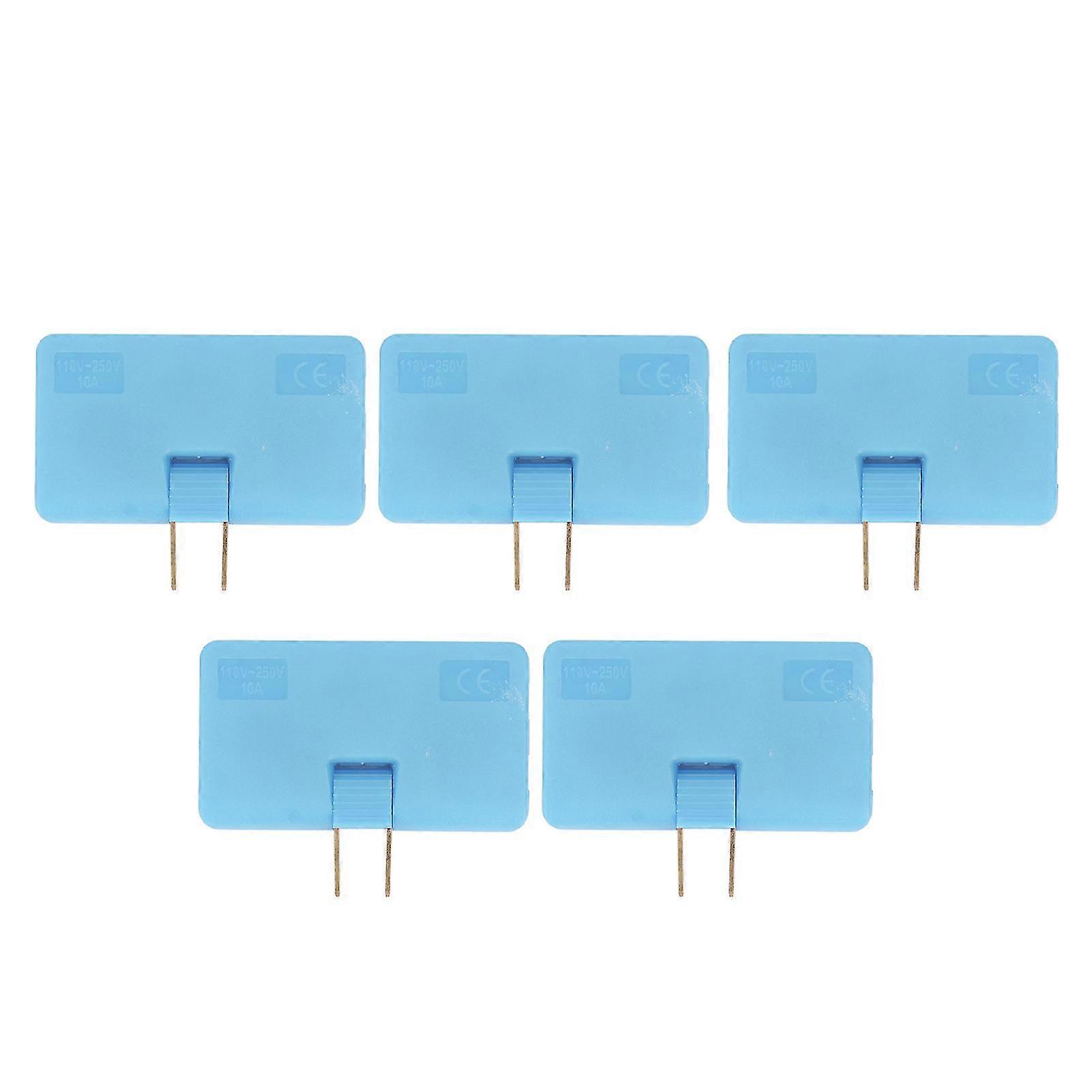 US Standard 1 to 3 Plug Adapter - 5Pcs, 180 Rotation, 110-250V, Blue