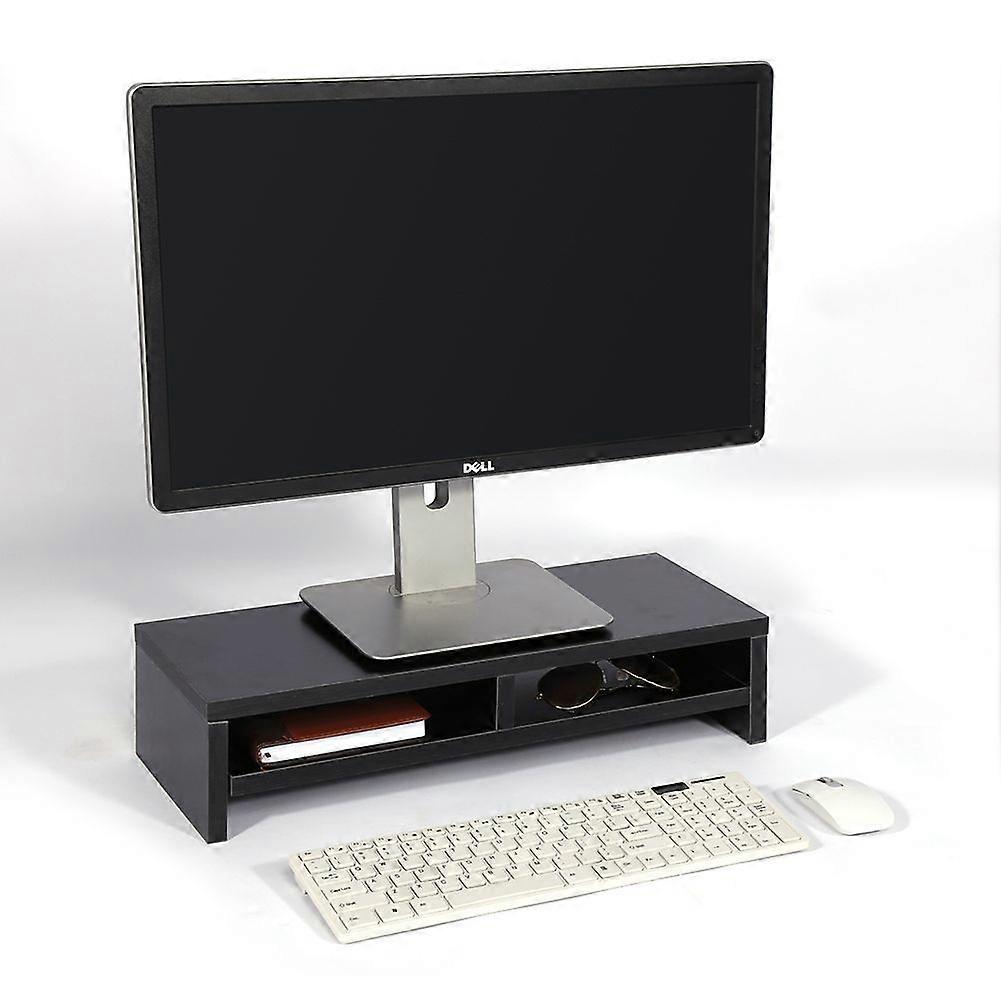 Desktop Monitor Stand LCD TV Laptop Rack Computer Screen Riser Shelf Platform Office Desk Black