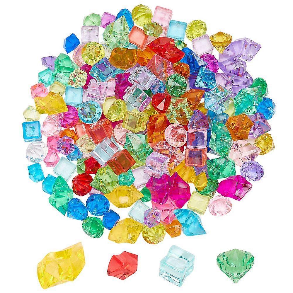 160Pcs 4 Style Transparent Acrylic Beads No Hole/Undrilled Mixed Color Mixed Shapes 11~24x11~16x11~15mm 40pcs/style