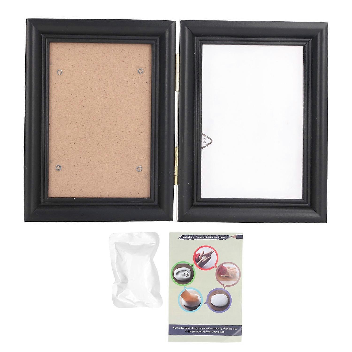 Baby Hand Footprint Maker Personalized Ornament Baby Handprint Mud Set with Picture Frame Type 2 