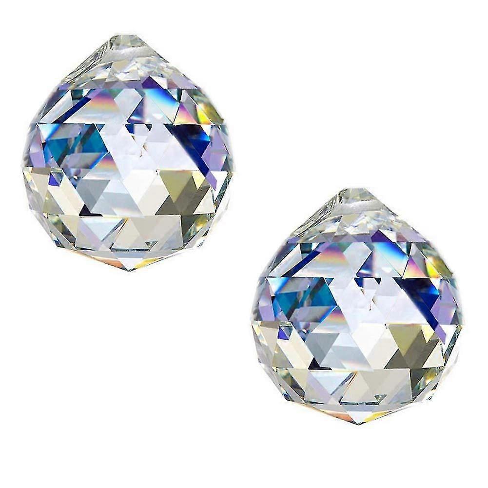 Clear Large Glass Crystal Ball Prism Decorative Ball For Chandelier Window Suncatcher Rainbow Maker Pack Of 2