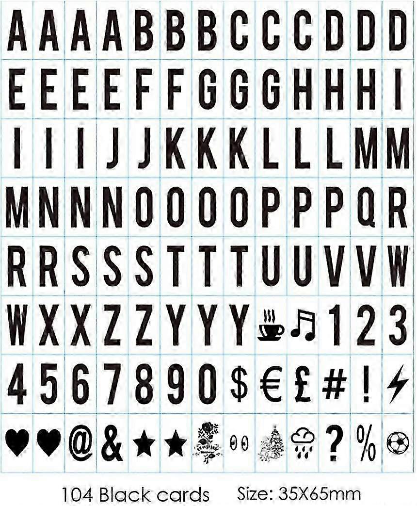 Alphabet Light Box Alphabet Card Character Expression Black Color Card Full Series