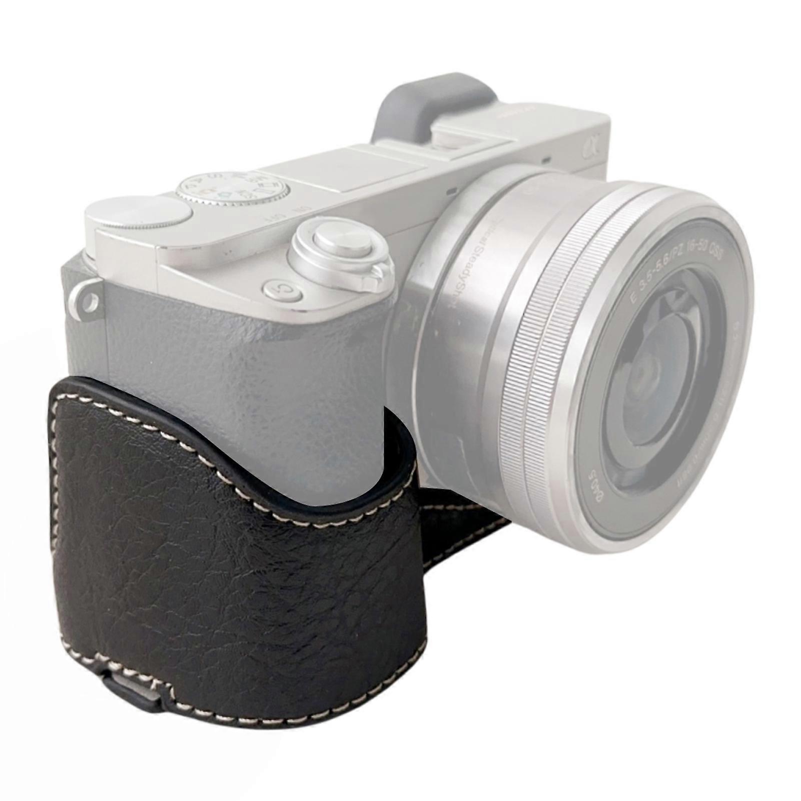 Portable Camera Protective Case Retro Style Camera Case Carry Bag Opening Bottom Design Replacement for A6400/A6300/A6100/A6000 Camera