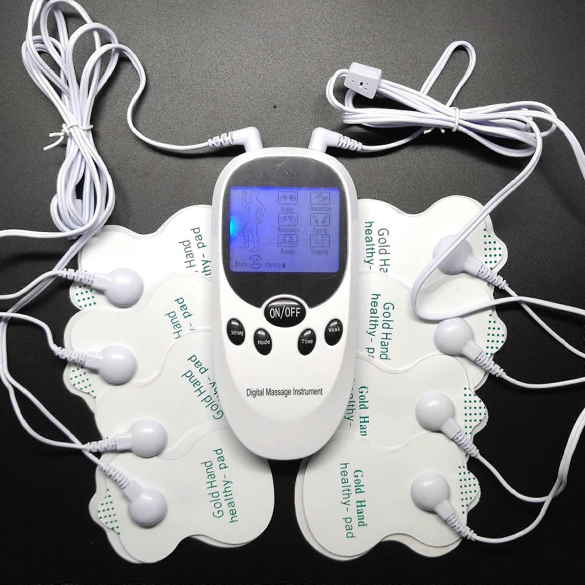 Multifunctional Digital Tens Massage Instrument with 8 Electrode Pads, Electrical Massager Pulse Muscle Stimulator Back Pain Relief Therapy Fytrading