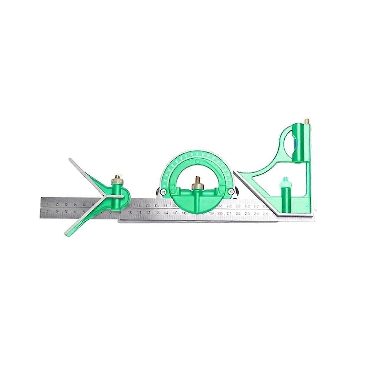 3 in 1 300mm Square Right Angle Ruler Measuring Ruler Multi Combination Protractor Tools Woodworking Tools Green