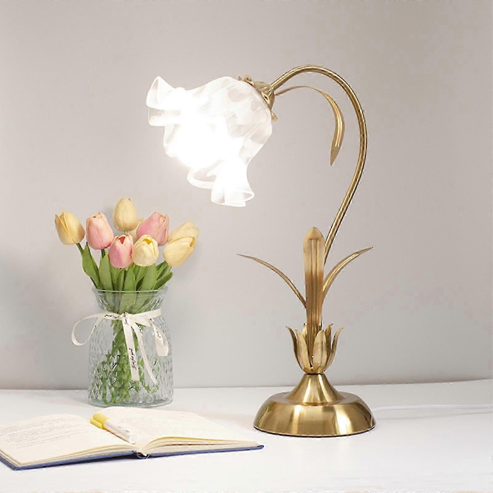 Vintage Flower Table Lamp Reading Lamp Bedside Night Lamp