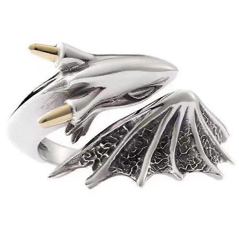Vintage Adjustable Flying Dragon Ring for Men Retro Gothic Style Animal Open Ring Punk Hiphop Party Unisex Jewelry