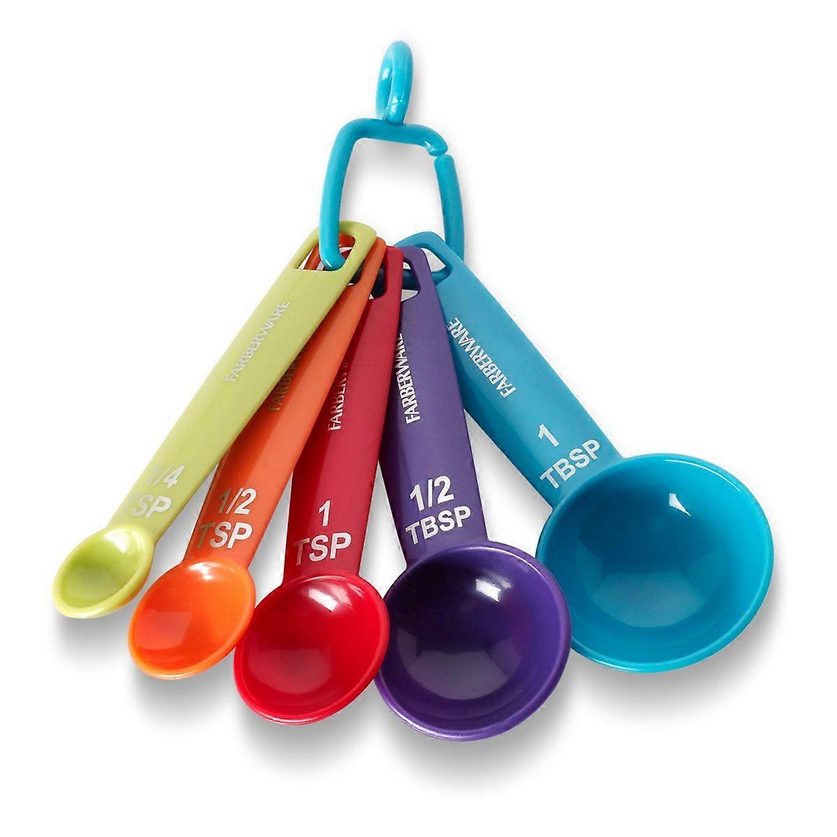 5 Measuring Spoons - Detachable Ring for Storage, Dishwasher Safe