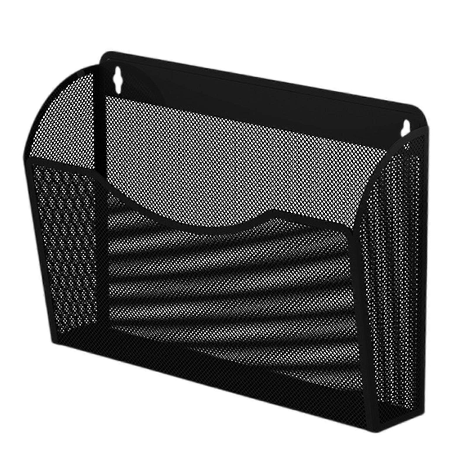 Mesh Hanging File Organiser Vertical Wall Mounted File Magazine Holder Space Saving File Pocket for Home Kitchen Office