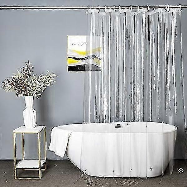 エクストラロング透明シャワーカーテン180x200cm、透明