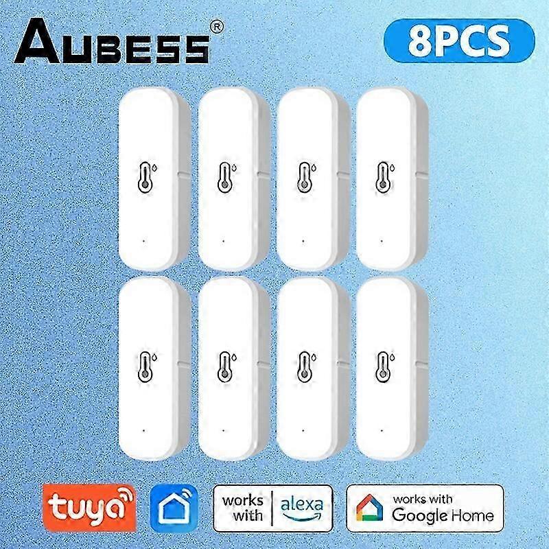 Aubess Wifi Temperature Humidity Sensor Indoor Thermometer Hygrometer Smart Home Security Alarm System For Tuya Smart Life Alexa