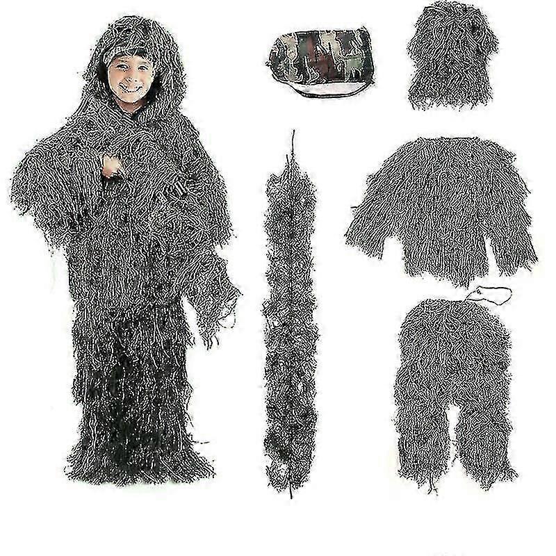 Παιδικό μέγεθος Ghillie κοστούμι Camo δάσος καμουφλάζ δάσος κυνήγι παιχνίδι 5-κομμάτι τσάντα