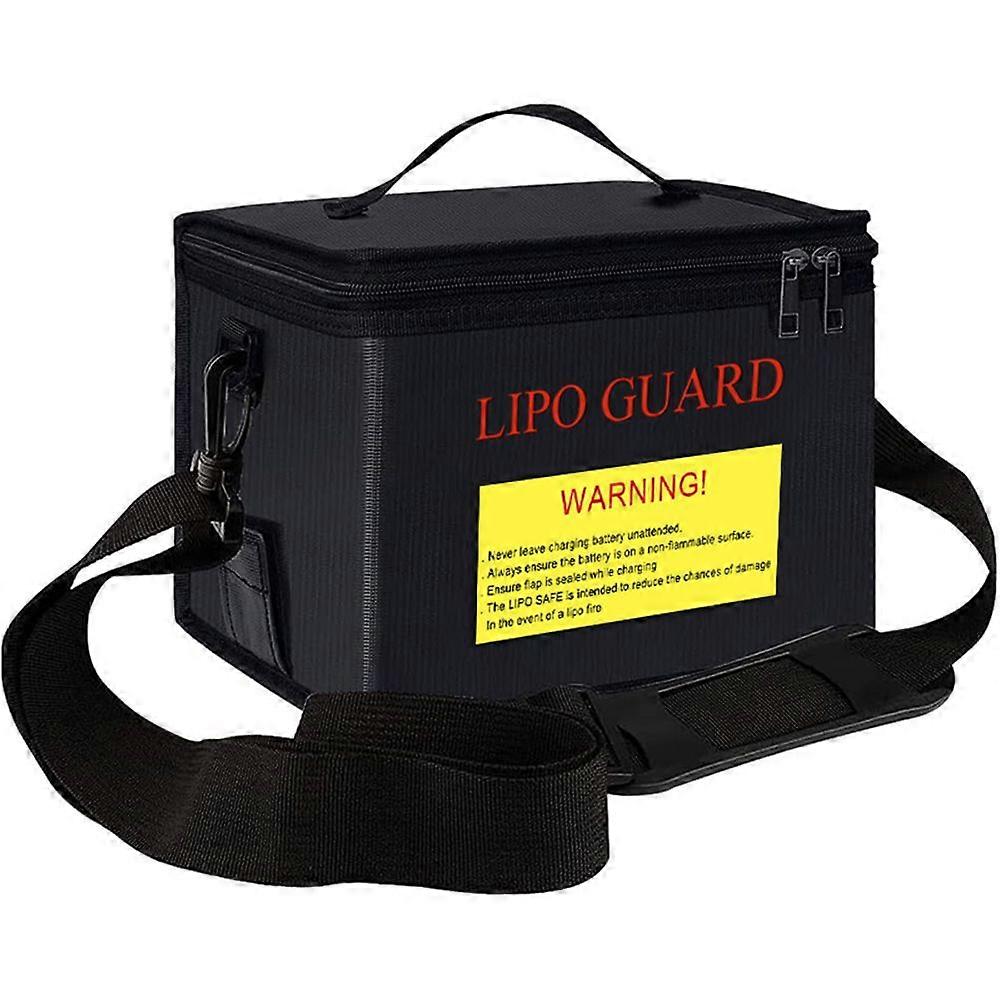 Fireproof Lipo Safe Bag Explosionproof Protective Battery Waterproof Bag with Zippers Handle Strap Portable Storage Guard Pouch for Battery Storage an