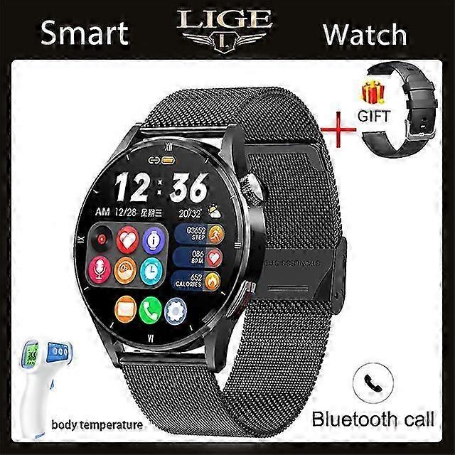 Nyt Bluetooth-opkald Smart Watch Voksen fysisk sundhed ure Voksen kropstemperatur Infrarød iltmonitor i blodet Smartwatch