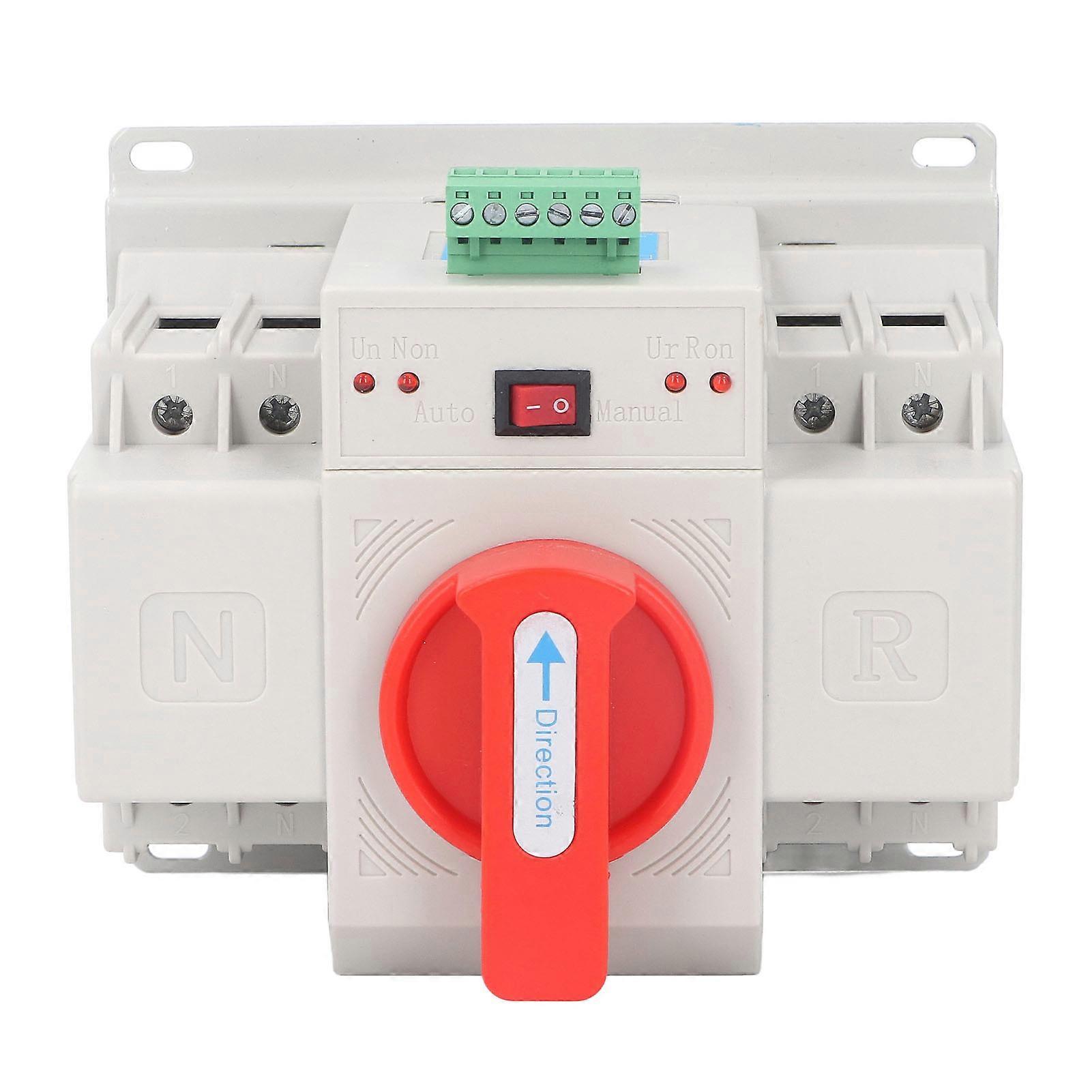 2P Mini Dual Power Transfer Switch Automatic Manual Operation Changeover Switch CB Micro Break Type ATS 230V