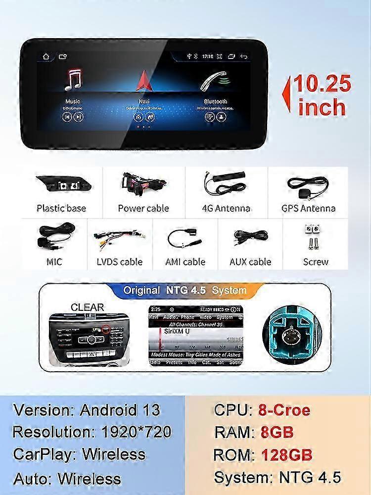 10.25" 8Core Android13 For Mercedes Benz CLA C117 GLA X156 A Class W176 Automobile Intelligence System Car Multimedia Screen GPS
