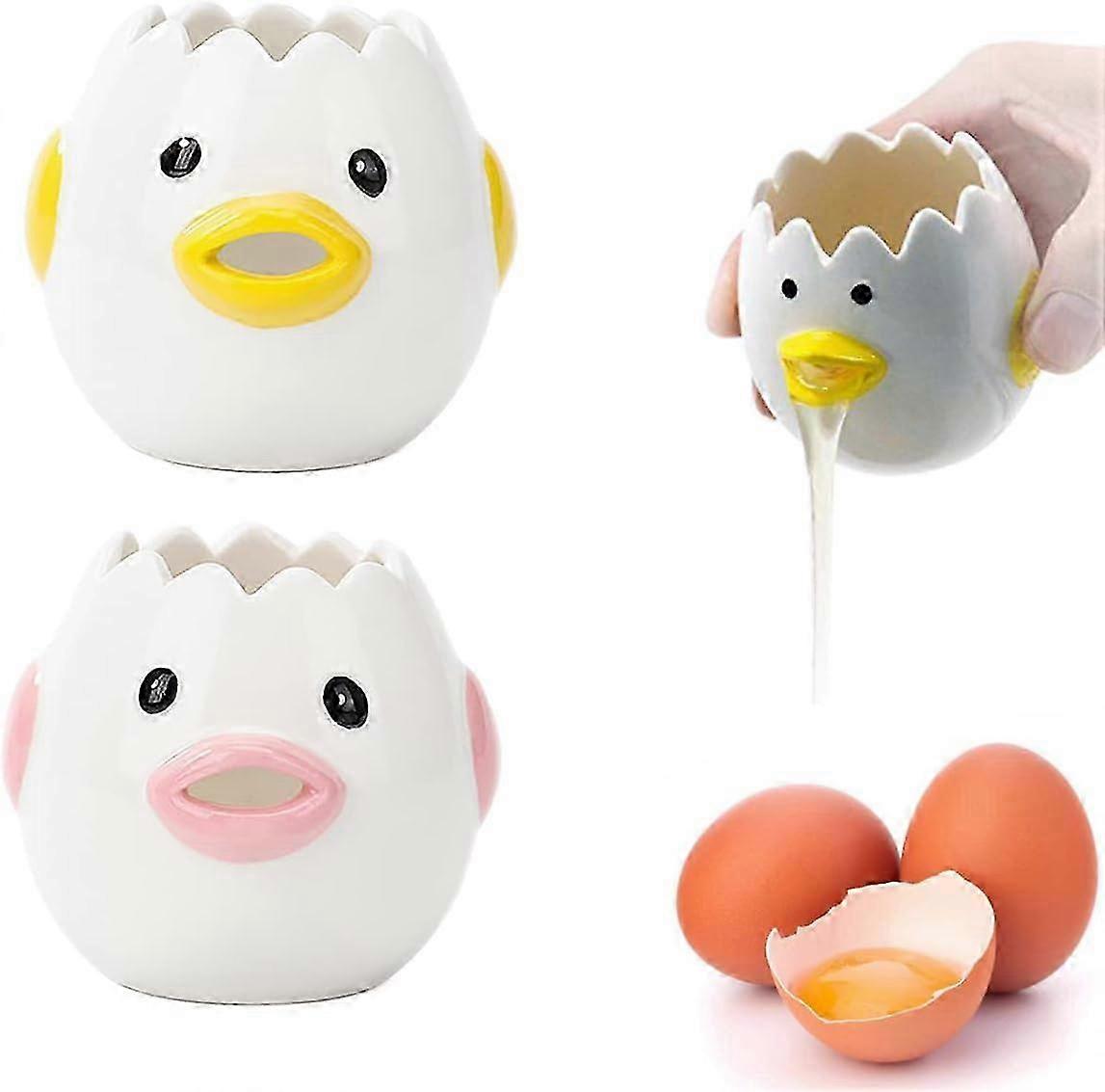 Ceramic Egg Yolk & White Separator - Portable Kitchen Gadget for Baking and Cooking