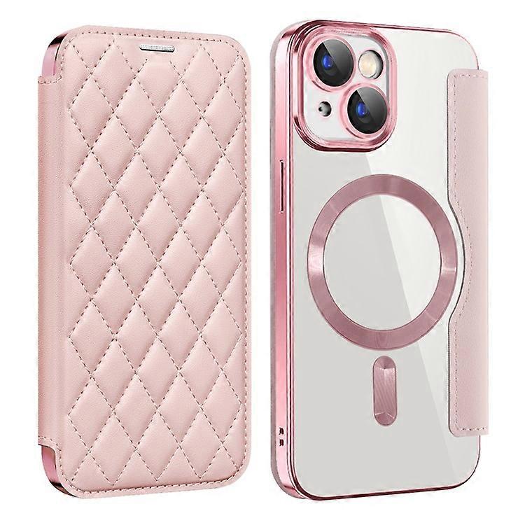 Compatible For iPhone 15 Built-in Lens Film Leather Phone Case RFID Card Holder Cover Compatible with MagSafe