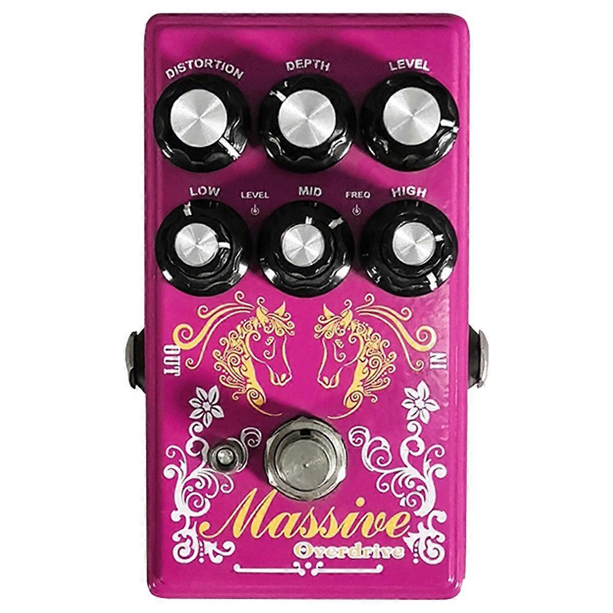 Guitar Distortion Overdrive Effect Pedal, Depth ,Level,3-Band Parametric EQ Sound Modifier,Overdriv