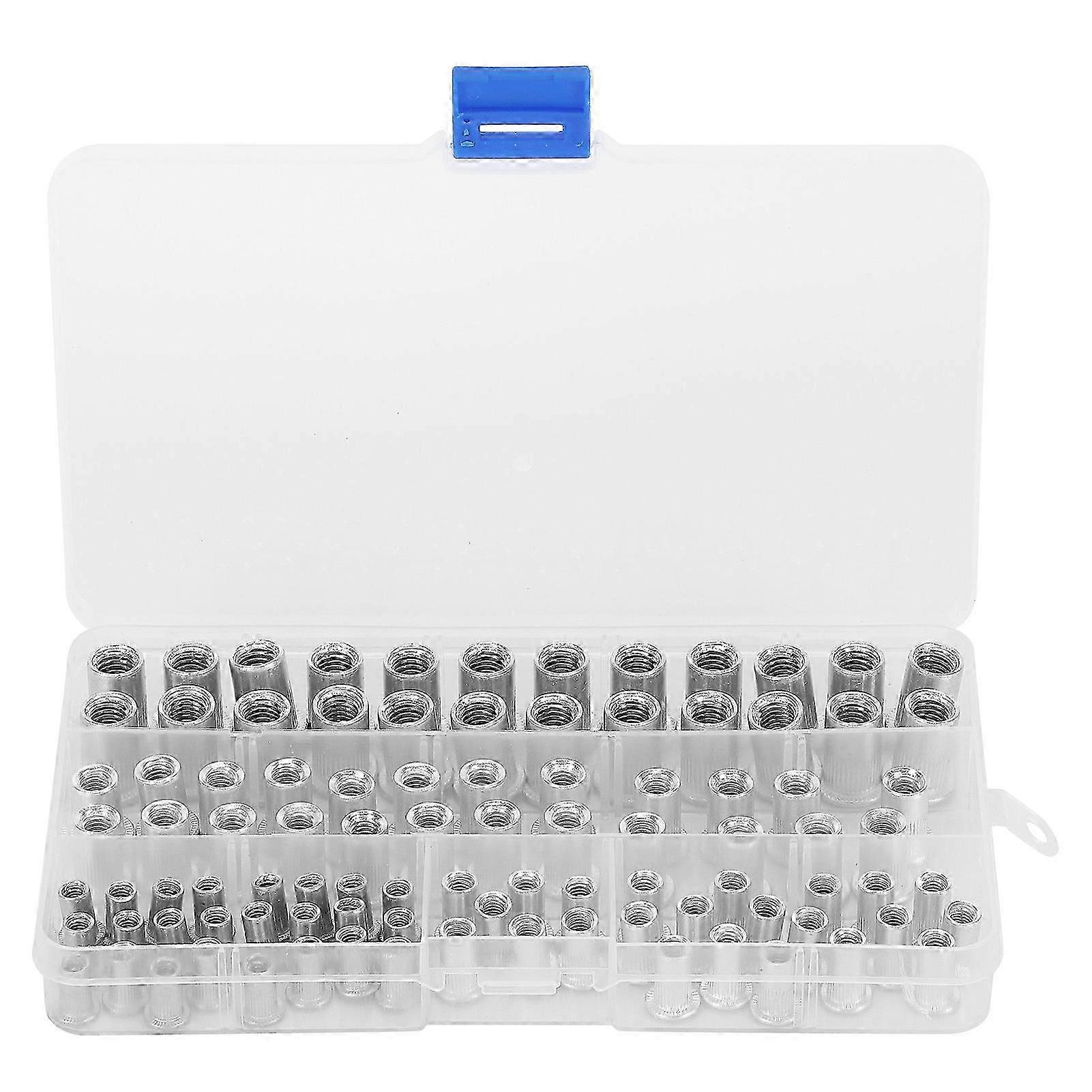 100Pcs Rivet Nuts M4 M5 M6 M8 Aluminum Flat Head Threaded Inserts Hardware Tools