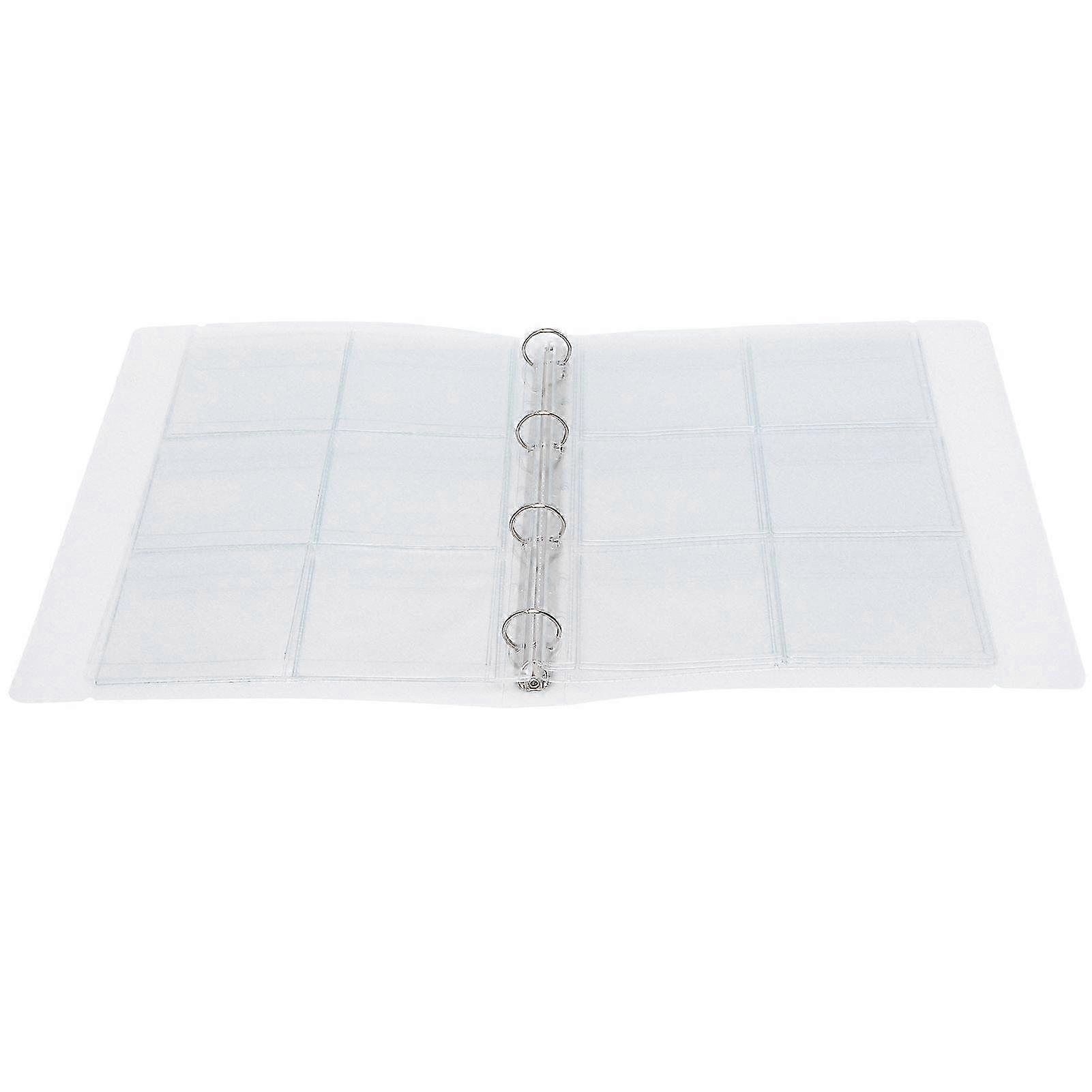 Transparent Binder Photo Organizer Badge Storage Book Perforated Ring Collection Folder 6 Pages(Shell 6 Hole Inner Page )