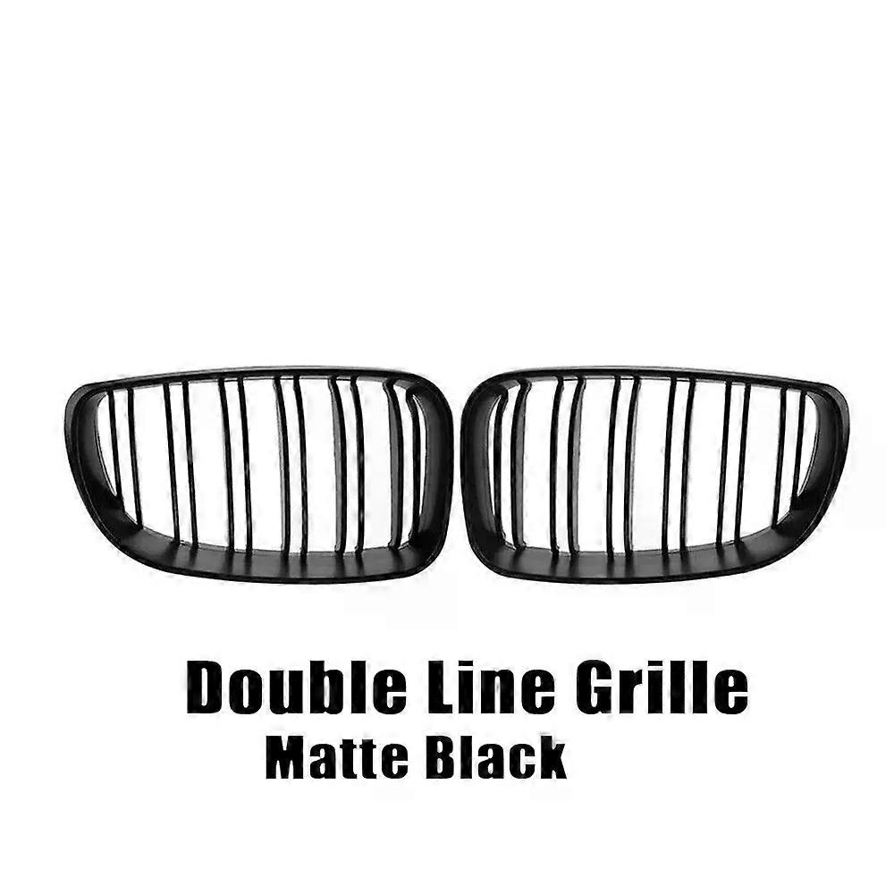 Chrome Black Front Bumper Diamonds Style Grille compatible for 1-Series E81/E82/E87/E88 2007-2011 M-Color Kidney Glossy Black Grille