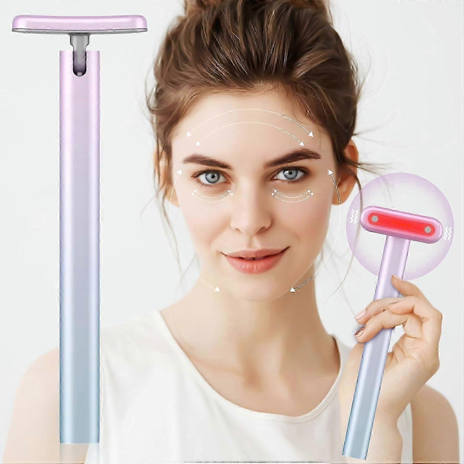 Red Light Therapy for Face, LED Light Therapy Eye Device, Microcurrent Hot Compress Facial Massager for Anti-Aging and Wrinkless Skin Care